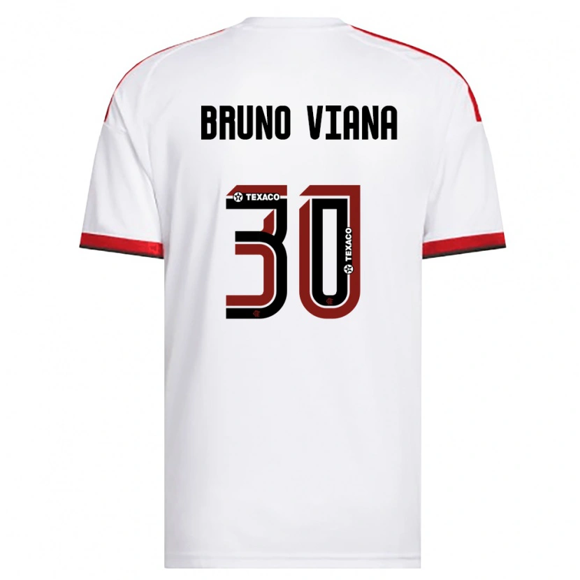 Danxen Mænd Bruno Viana #30 Hvid Rød Sort Udebane Spillertrøjer 2026/27 Trøje T-Shirt