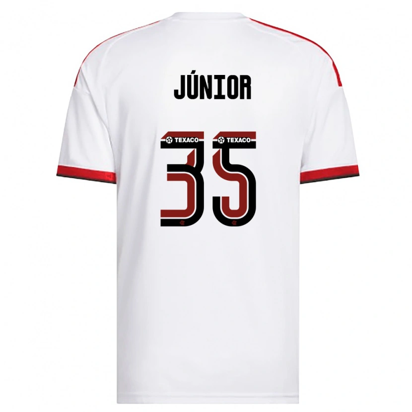 Danxen Mænd Kaylaine Júnior #35 Hvid Rød Sort Udebane Spillertrøjer 2026/27 Trøje T-Shirt