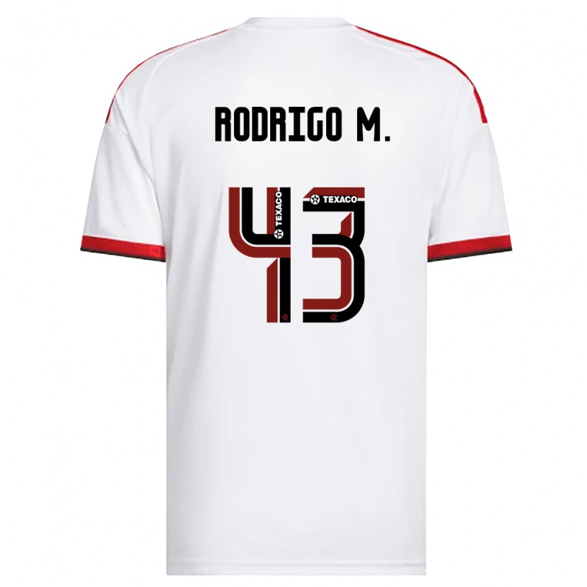 Danxen Mænd Rodrigo Muniz #43 Hvid Rød Sort Udebane Spillertrøjer 2026/27 Trøje T-Shirt