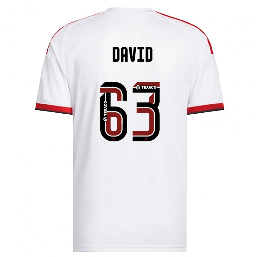 Danxen Mænd David Viana De Oliveira #63 Hvid Rød Sort Udebane Spillertrøjer 2026/27 Trøje T-Shirt