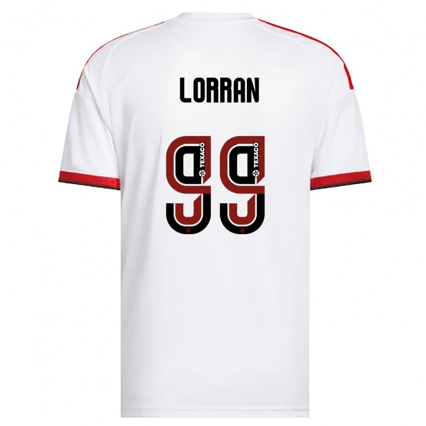 Danxen Mænd Lorran Lucas Pereira De Sousa #99 Hvid Rød Sort Udebane Spillertrøjer 2026/27 Trøje T-Shirt