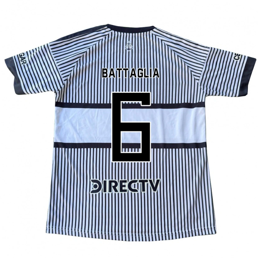 Danxen Mænd Rodrigo Battaglia #6 Hvid Sort Gul Udebane Spillertrøjer 2026/27 Trøje T-Shirt
