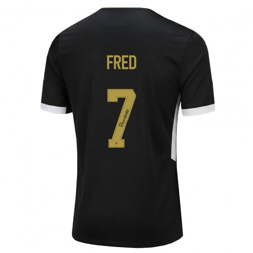 Danxen Mænd Frederico Rodrigues De Paula Santos #7 Sort Hvid Gul Hjemmebane Spillertrøjer 2026/27 Trøje T-Shirt