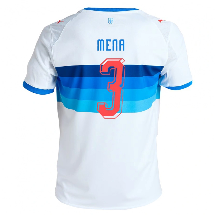 Danxen Kvinder Eugenio Mena #3 Hvid Himmelblå Hjemmebane Spillertrøjer 2026/27 Trøje T-Shirt