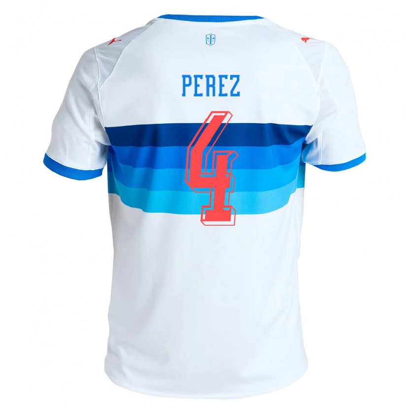 Danxen Kvinder Ignacio Pérez #4 Hvid Himmelblå Hjemmebane Spillertrøjer 2026/27 Trøje T-Shirt