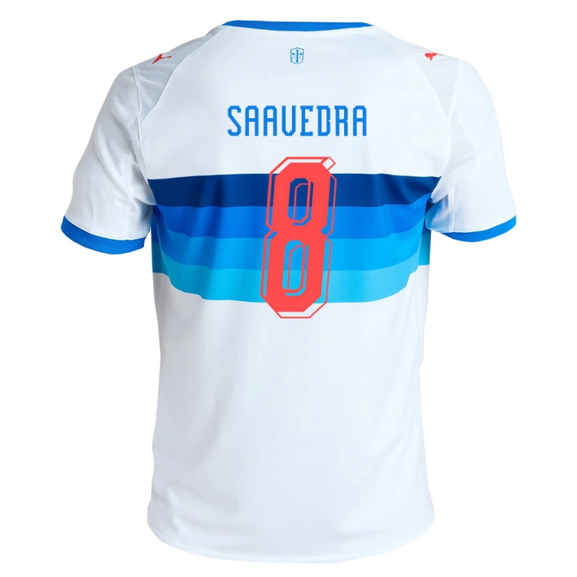 Danxen Kvinder Ignacio Saavedra #8 Hvid Himmelblå Hjemmebane Spillertrøjer 2026/27 Trøje T-Shirt