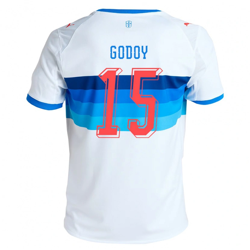 Danxen Kvinder Martín Godoy #15 Hvid Himmelblå Hjemmebane Spillertrøjer 2026/27 Trøje T-Shirt