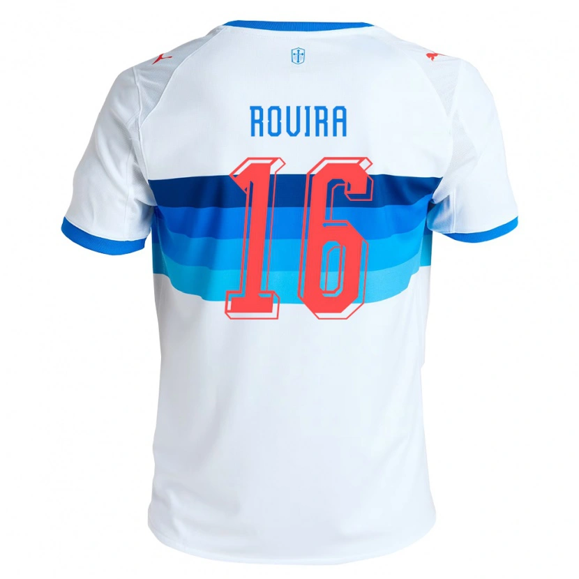 Danxen Kvinder Brayan Rovira #16 Hvid Himmelblå Hjemmebane Spillertrøjer 2026/27 Trøje T-Shirt