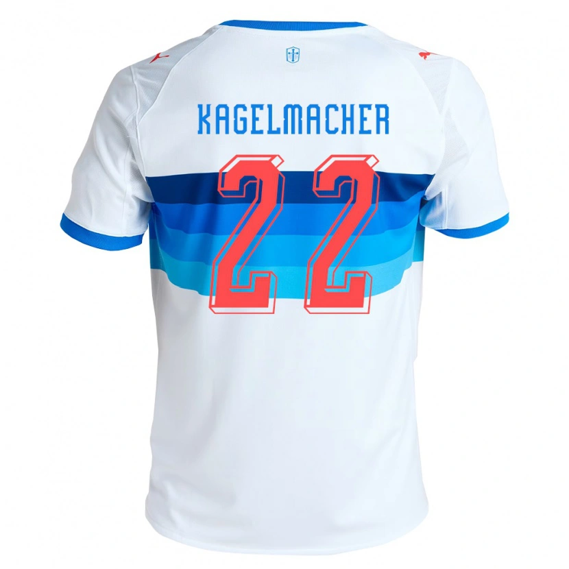 Danxen Kvinder Gary Kagelmacher #22 Hvid Himmelblå Hjemmebane Spillertrøjer 2026/27 Trøje T-Shirt