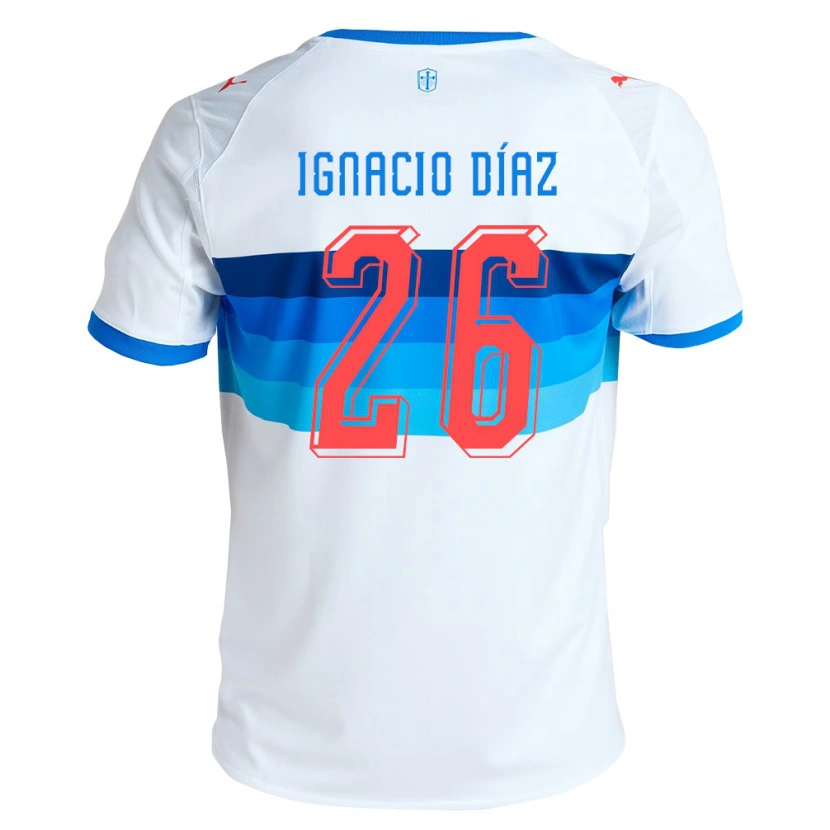 Danxen Kvinder Juan Ignacio Díaz #26 Hvid Himmelblå Hjemmebane Spillertrøjer 2026/27 Trøje T-Shirt