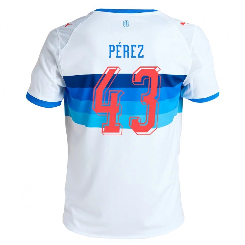Danxen Kvinder Amaro Pérez #43 Hvid Himmelblå Hjemmebane Spillertrøjer 2026/27 Trøje T-Shirt