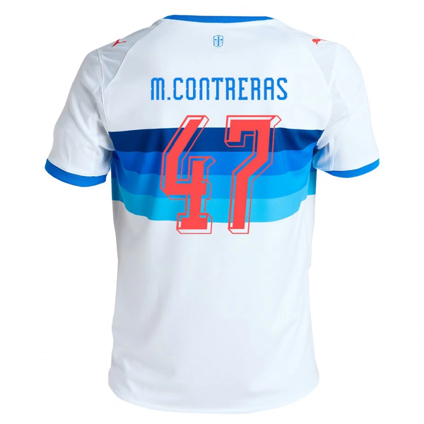 Danxen Kvinder Mathías Contreras #47 Hvid Himmelblå Hjemmebane Spillertrøjer 2026/27 Trøje T-Shirt