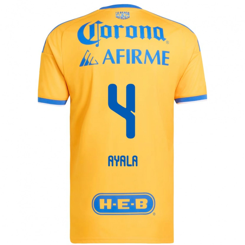 Danxen Kvinder Hugo Ayala #4 Gul Blå Hjemmebane Spillertrøjer 2026/27 Trøje T-Shirt