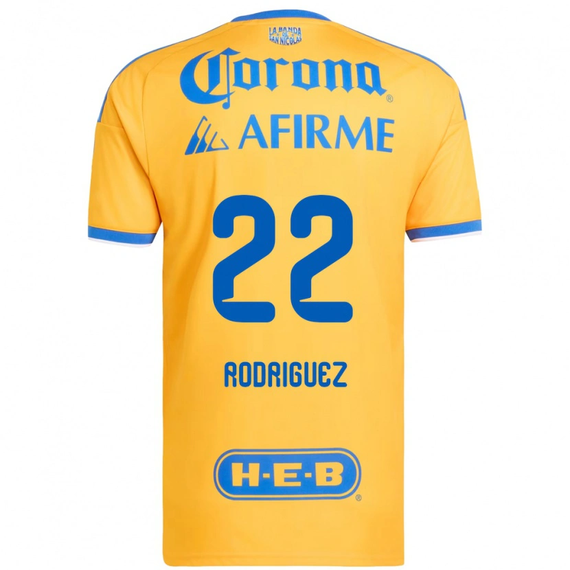 Danxen Kvinder Anika Rodriguez #22 Gul Blå Hjemmebane Spillertrøjer 2026/27 Trøje T-Shirt