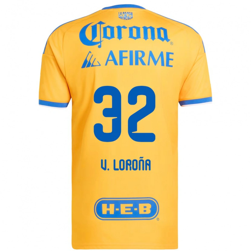 Danxen Kvinder Vladímir Loroña #32 Gul Blå Hjemmebane Spillertrøjer 2026/27 Trøje T-Shirt