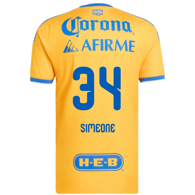 Danxen Kvinder Henrique Simeone #34 Gul Blå Hjemmebane Spillertrøjer 2026/27 Trøje T-Shirt