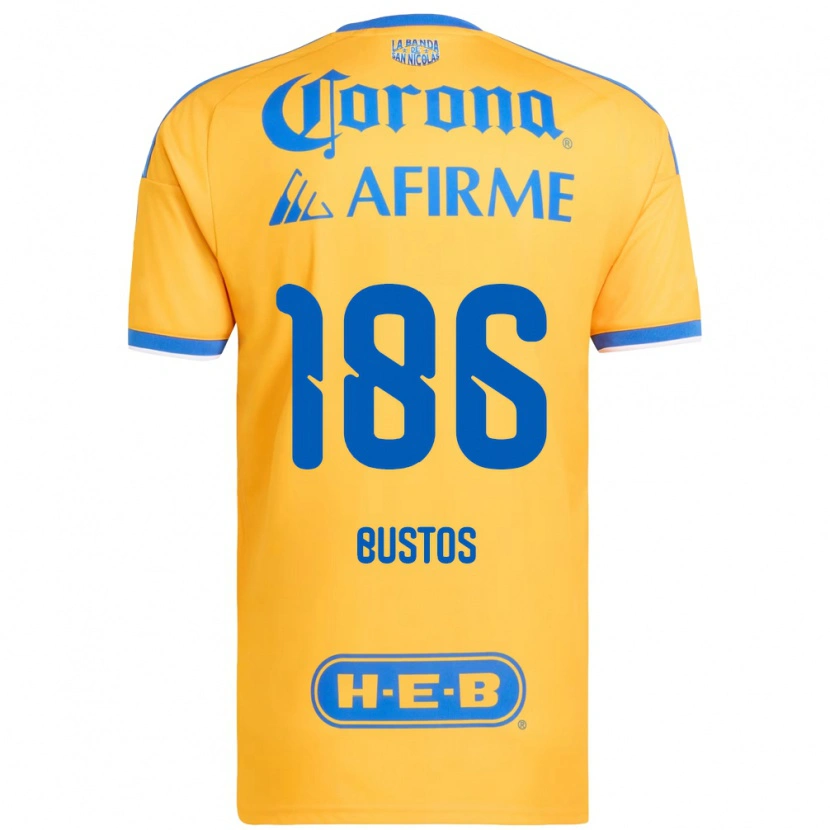 Danxen Kvinder Maximiliano Bustos #186 Gul Blå Hjemmebane Spillertrøjer 2026/27 Trøje T-Shirt