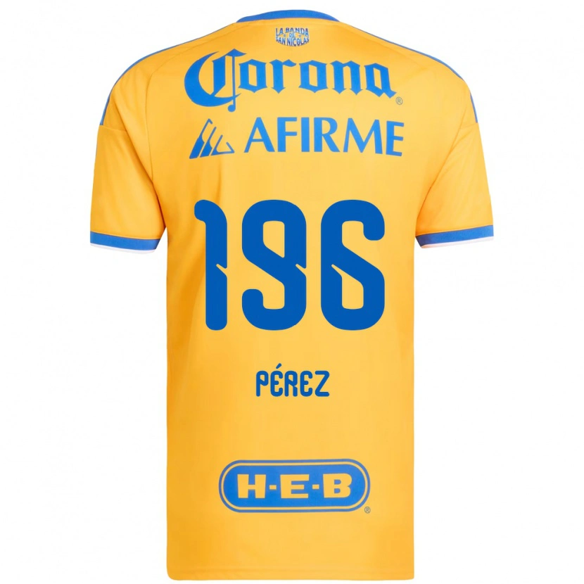 Danxen Kvinder Axel Pérez #196 Gul Blå Hjemmebane Spillertrøjer 2026/27 Trøje T-Shirt