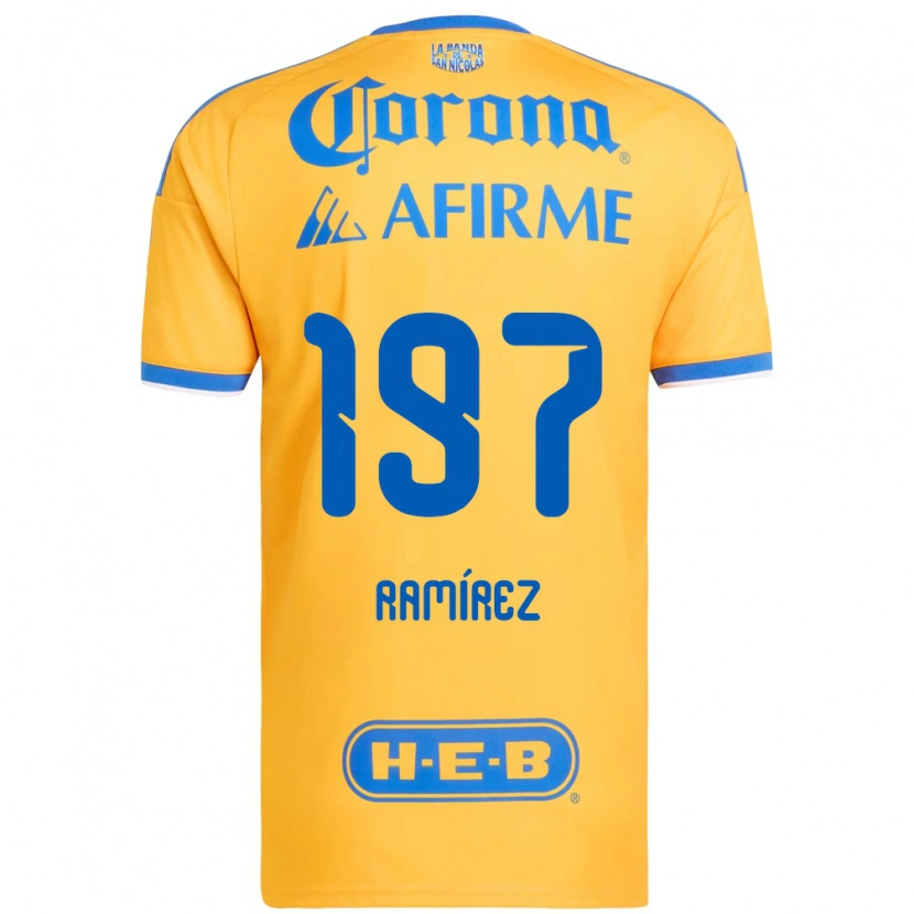 Danxen Kvinder Ángel Ramírez #197 Gul Blå Hjemmebane Spillertrøjer 2026/27 Trøje T-Shirt