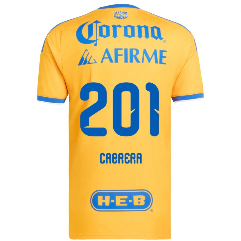 Danxen Kvinder Jorge Cabrera #201 Gul Blå Hjemmebane Spillertrøjer 2026/27 Trøje T-Shirt