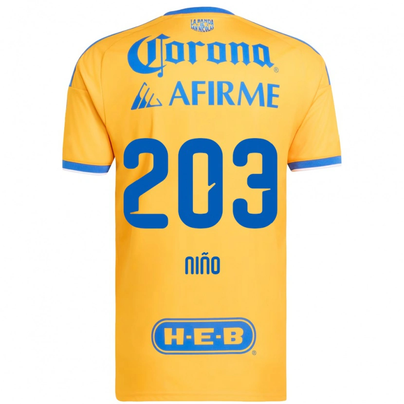 Danxen Kvinder Fernando Niño #203 Gul Blå Hjemmebane Spillertrøjer 2026/27 Trøje T-Shirt