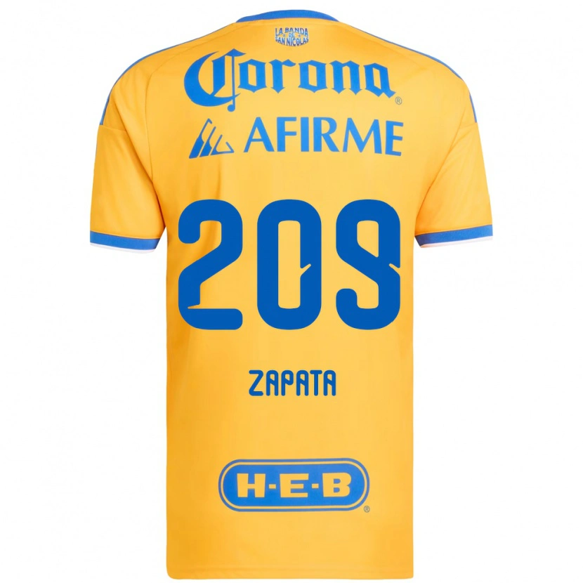 Danxen Kvinder Jorge Zapata #209 Gul Blå Hjemmebane Spillertrøjer 2026/27 Trøje T-Shirt