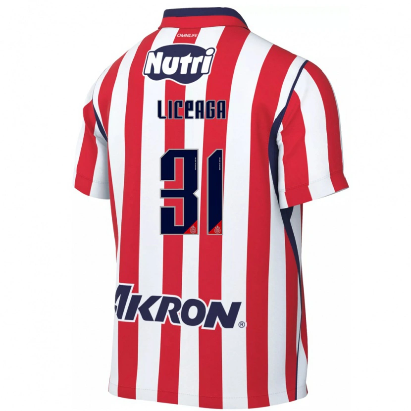 Danxen Kvinder Sebastián Liceaga #31 Rød Hvid Hjemmebane Spillertrøjer 2026/27 Trøje T-Shirt