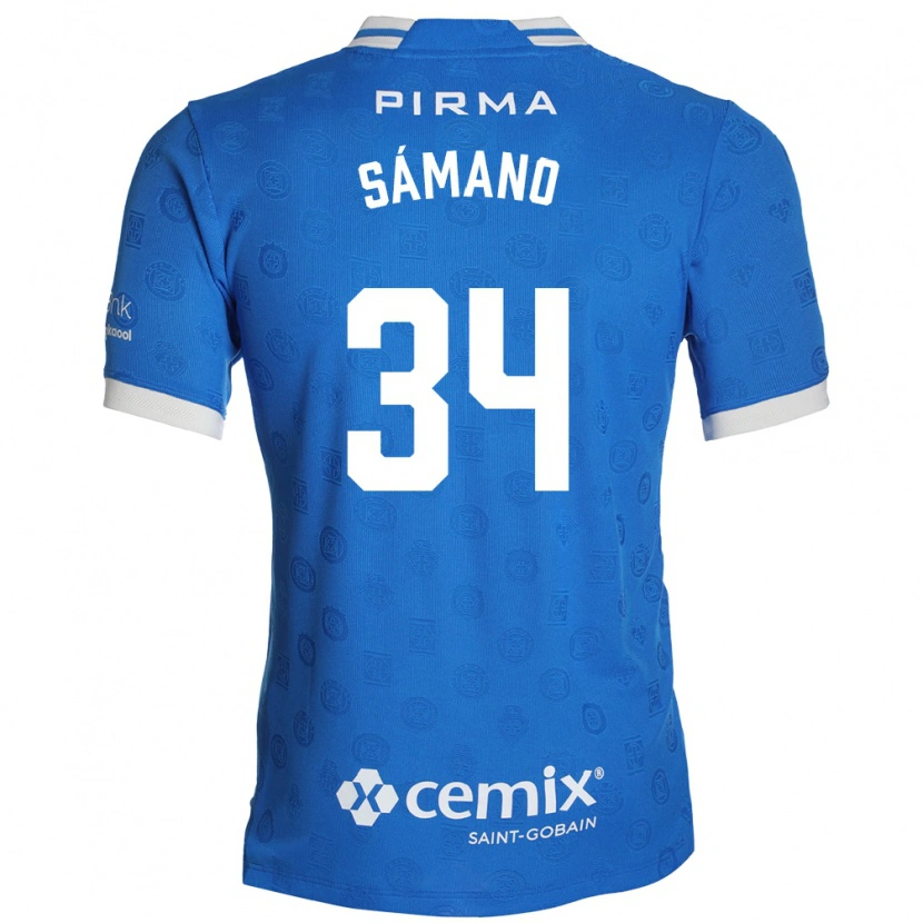 Danxen Kvinder Leonardo Sámano #34 Blå Hvid Rød Hjemmebane Spillertrøjer 2026/27 Trøje T-Shirt
