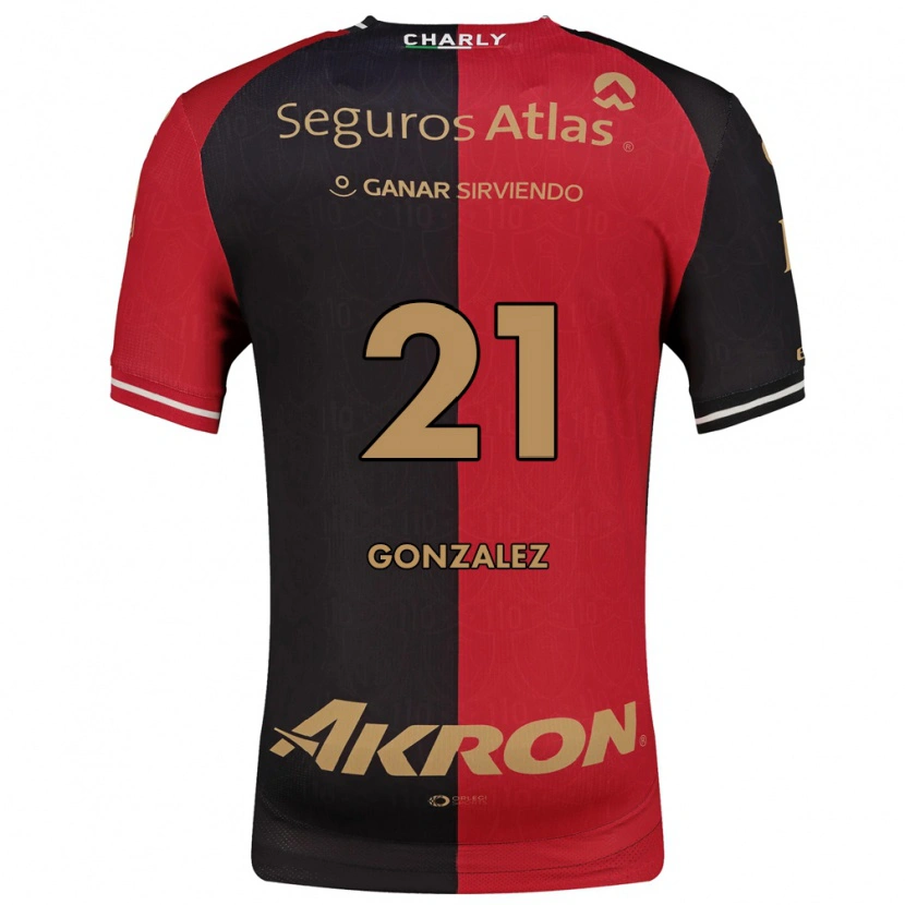 Danxen Kvinder Sarahí González #21 Rød Sort Brun Hjemmebane Spillertrøjer 2026/27 Trøje T-Shirt