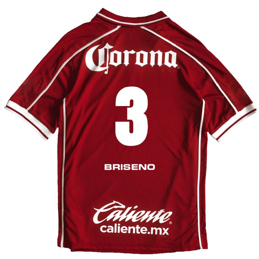 Danxen Kvinder Antonio Briseño #3 Hvid Rød Hjemmebane Spillertrøjer 2026/27 Trøje T-Shirt