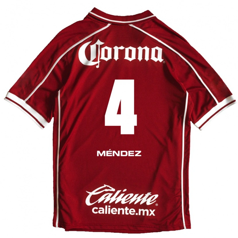 Danxen Kvinder Bruno Méndez #4 Hvid Rød Hjemmebane Spillertrøjer 2026/27 Trøje T-Shirt