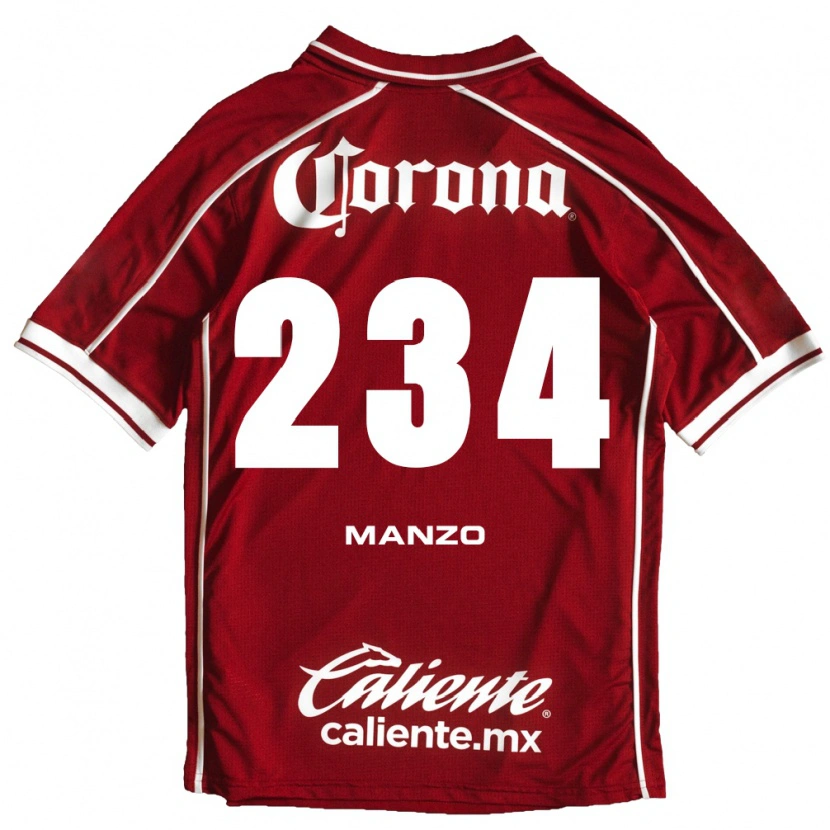 Danxen Kvinder Sergio Manzo #234 Hvid Rød Hjemmebane Spillertrøjer 2026/27 Trøje T-Shirt