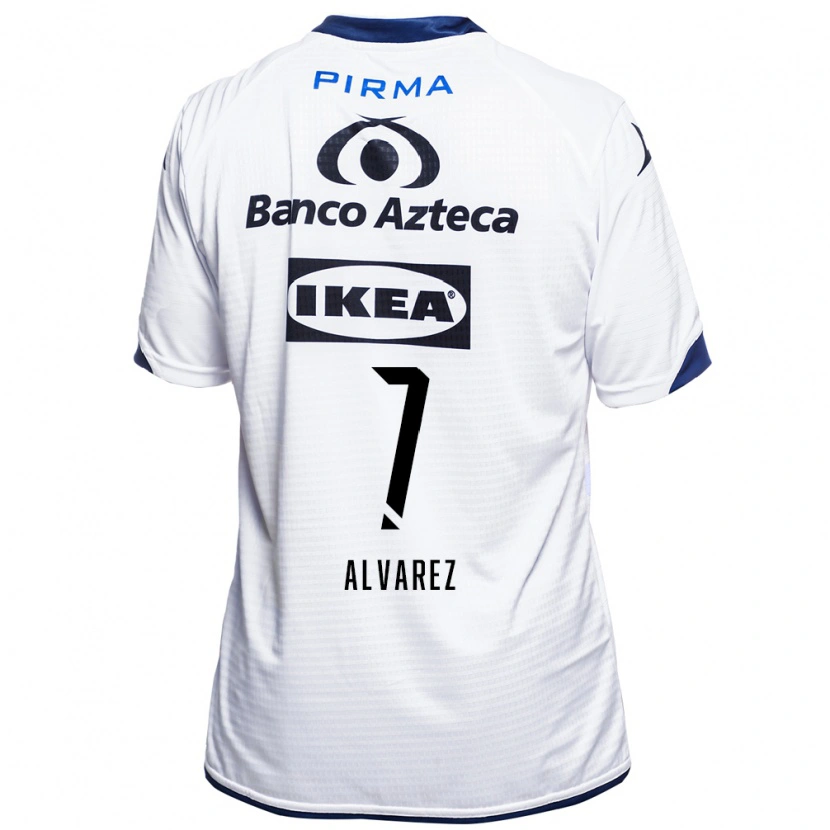 Danxen Kvinder Daniel Álvarez #7 Hvid Sort Blå Hjemmebane Spillertrøjer 2026/27 Trøje T-Shirt