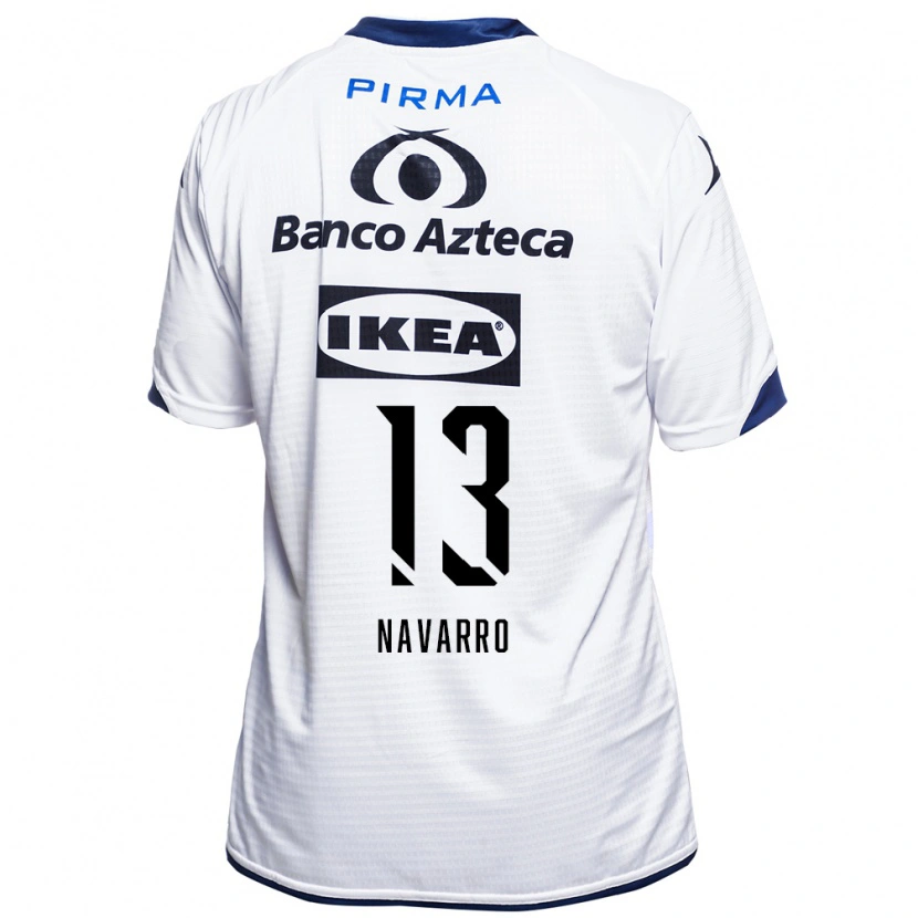 Danxen Kvinder Eduardo Navarro #13 Hvid Sort Blå Hjemmebane Spillertrøjer 2026/27 Trøje T-Shirt
