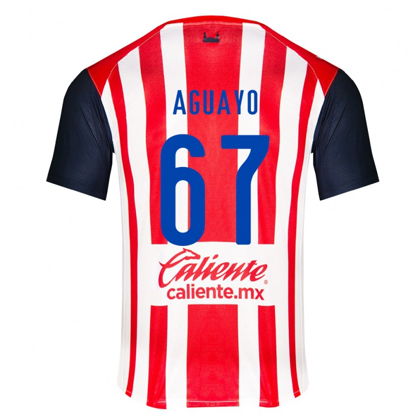 Danxen Kvinder Sergio Aguayo #67 Rød Sort Hvid Hjemmebane Spillertrøjer 2026/27 Trøje T-Shirt