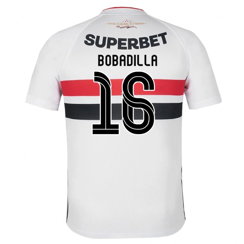 Danxen Kvinder Damián Bobadilla #16 Hvid Rød Sort Hjemmebane Spillertrøjer 2026/27 Trøje T-Shirt