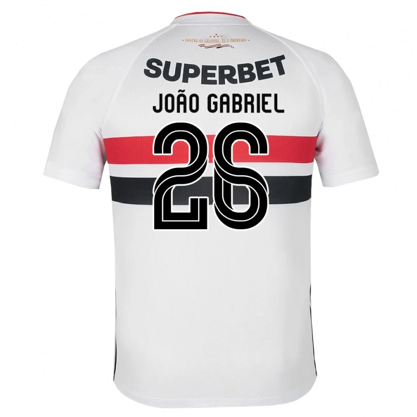 Danxen Kvinder João Gabriel #26 Hvid Rød Sort Hjemmebane Spillertrøjer 2026/27 Trøje T-Shirt
