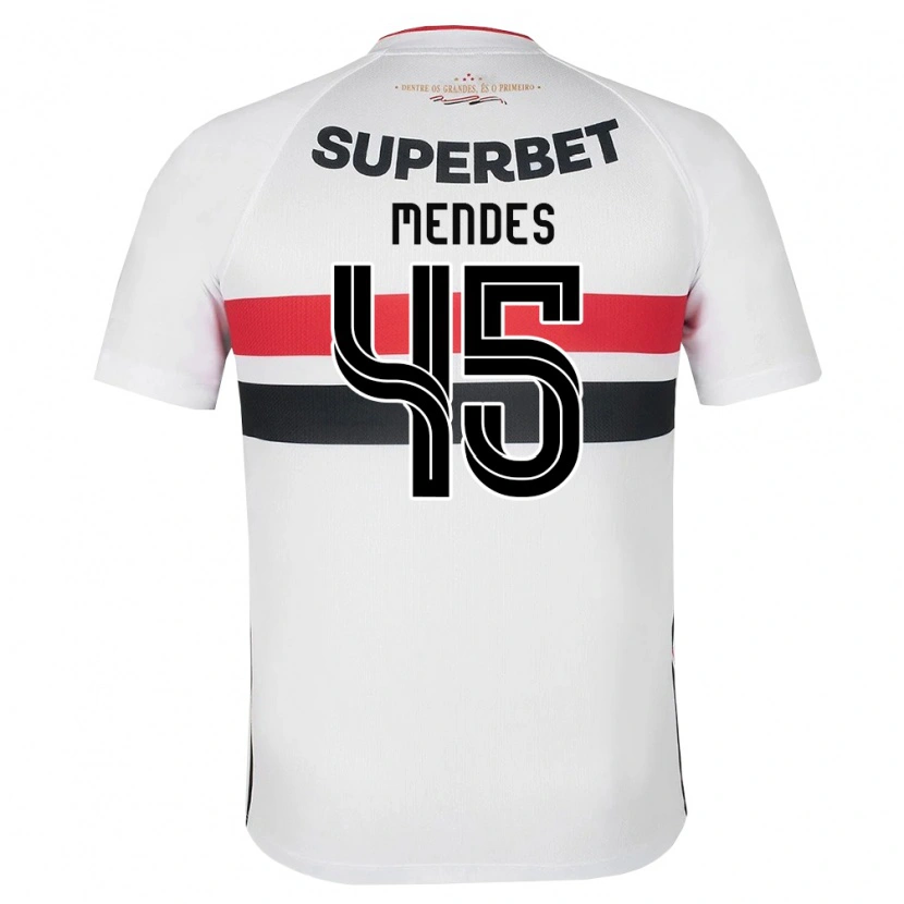 Danxen Kvinder Nathan Mendes #45 Hvid Rød Sort Hjemmebane Spillertrøjer 2026/27 Trøje T-Shirt