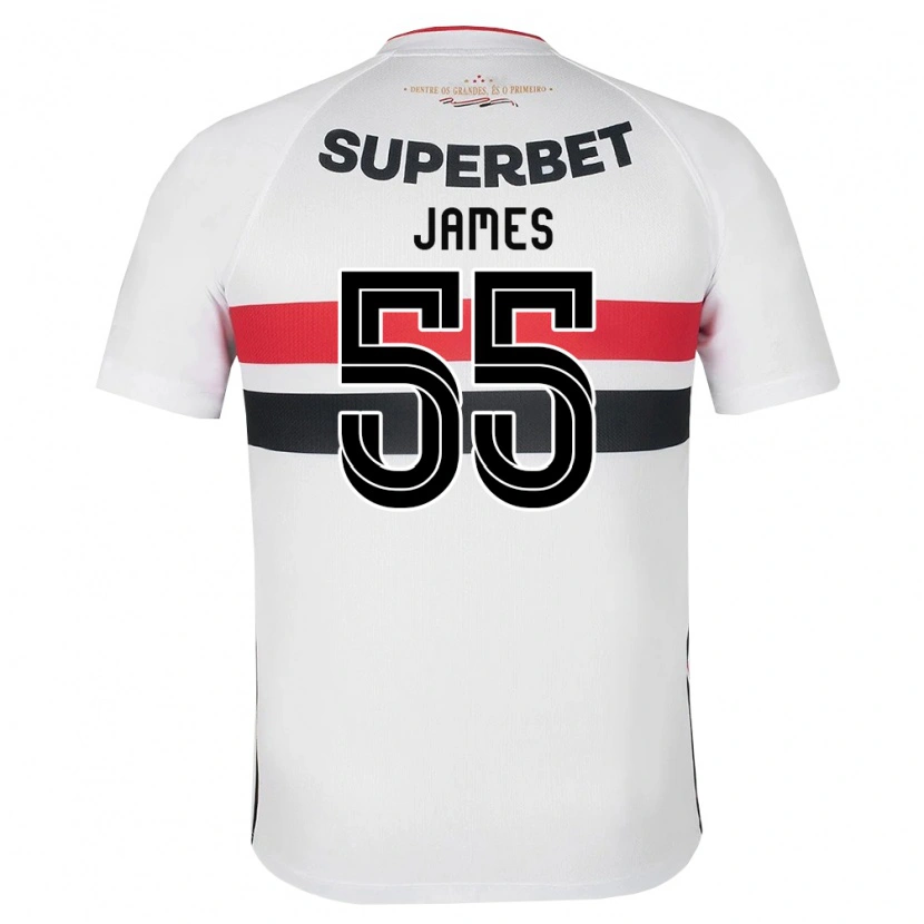Danxen Kvinder James Rodriguez #55 Hvid Rød Sort Hjemmebane Spillertrøjer 2026/27 Trøje T-Shirt