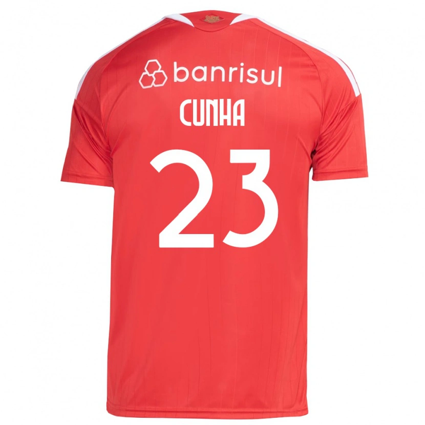 Danxen Kvinder Matheus Cunha #23 Rød Hvid Hjemmebane Spillertrøjer 2026/27 Trøje T-Shirt