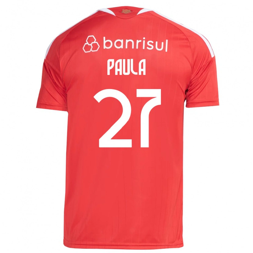 Danxen Kvinder Paulinho Paula #27 Rød Hvid Hjemmebane Spillertrøjer 2026/27 Trøje T-Shirt