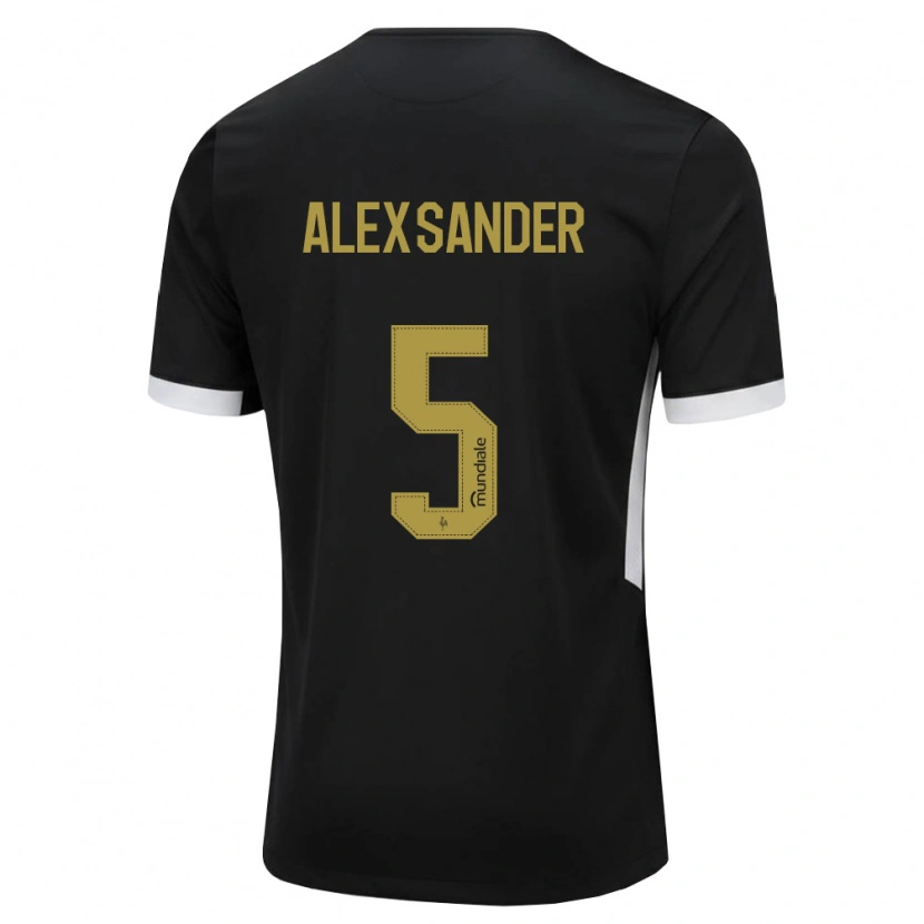 Danxen Kvinder Alexsander Cristhian Gomes Da Costa #5 Sort Hvid Gul Hjemmebane Spillertrøjer 2026/27 Trøje T-Shirt
