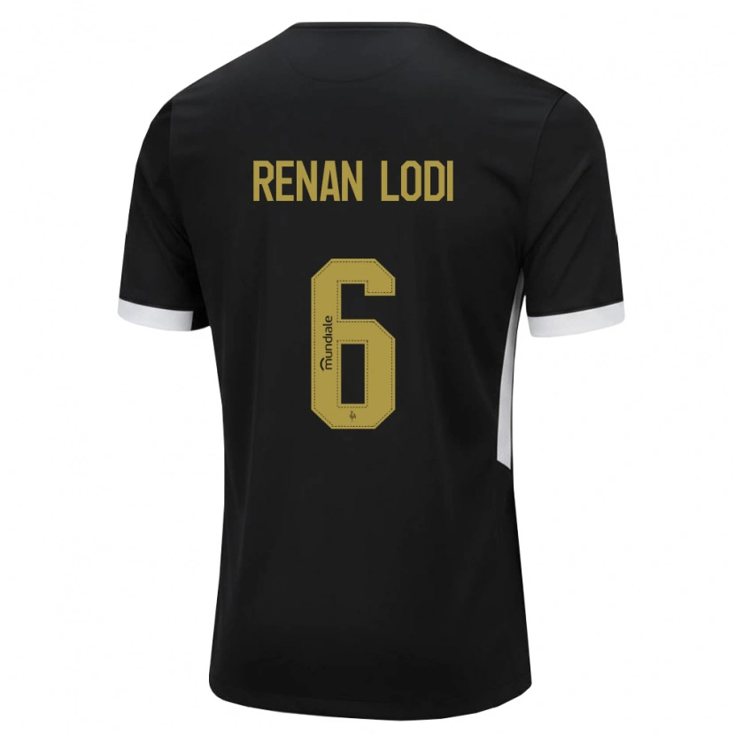 Danxen Kvinder Renan Lodi #6 Sort Hvid Gul Hjemmebane Spillertrøjer 2026/27 Trøje T-Shirt