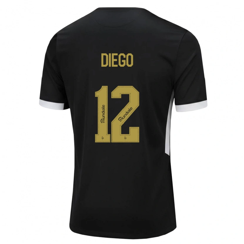 Danxen Kvinder Diego #12 Sort Hvid Gul Hjemmebane Spillertrøjer 2026/27 Trøje T-Shirt
