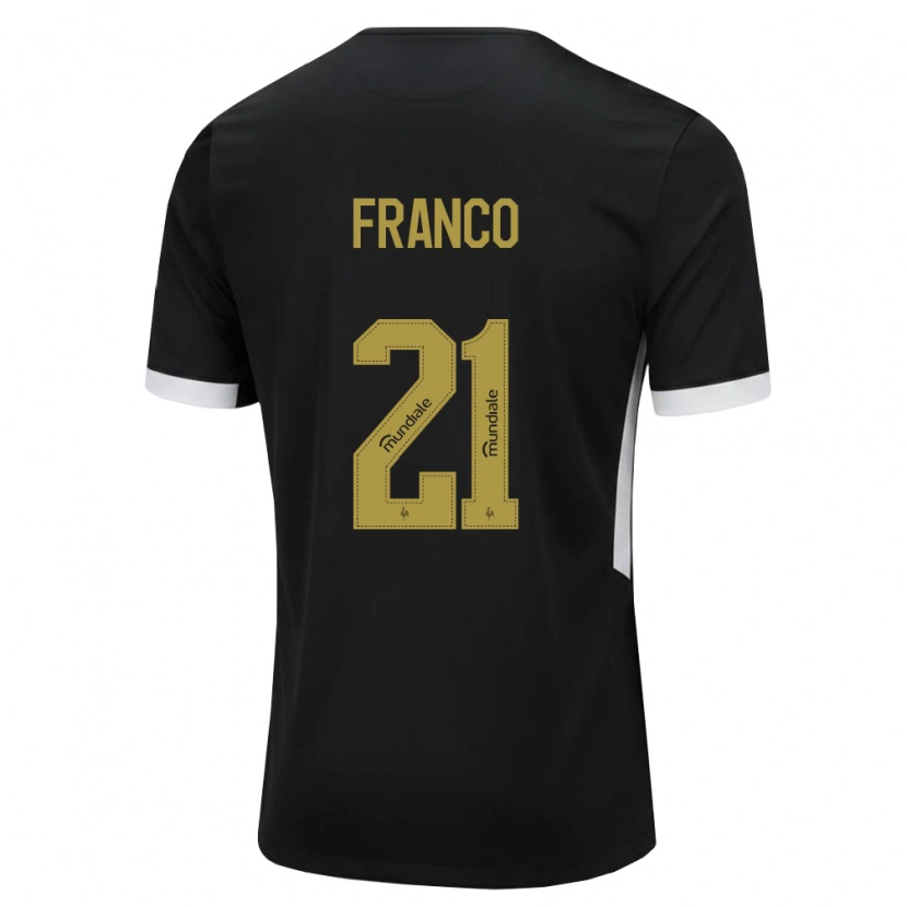 Danxen Kvinder Alan Franco #21 Sort Hvid Gul Hjemmebane Spillertrøjer 2026/27 Trøje T-Shirt