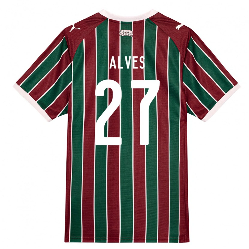 Danxen Kvinder Felipe Alves #27 Grøn Vinrød Hvid Hjemmebane Spillertrøjer 2026/27 Trøje T-Shirt