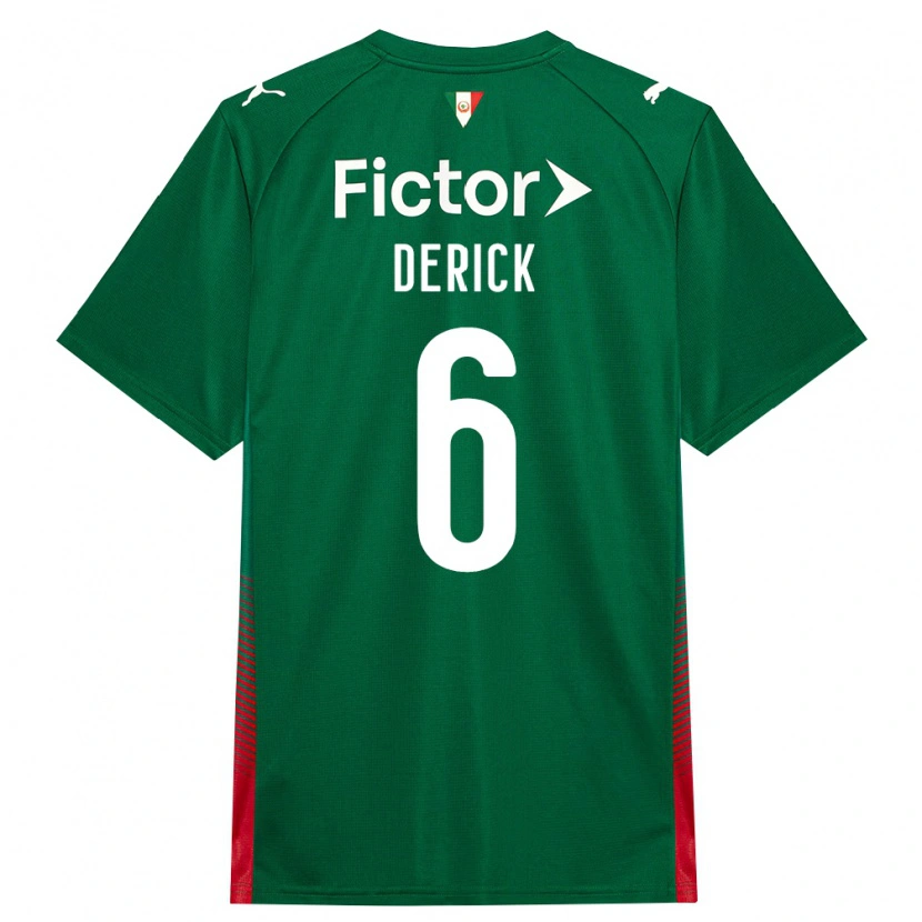 Danxen Kvinder Derick Araújo Campos #6 Grøn Rød Hvid Hjemmebane Spillertrøjer 2026/27 Trøje T-Shirt