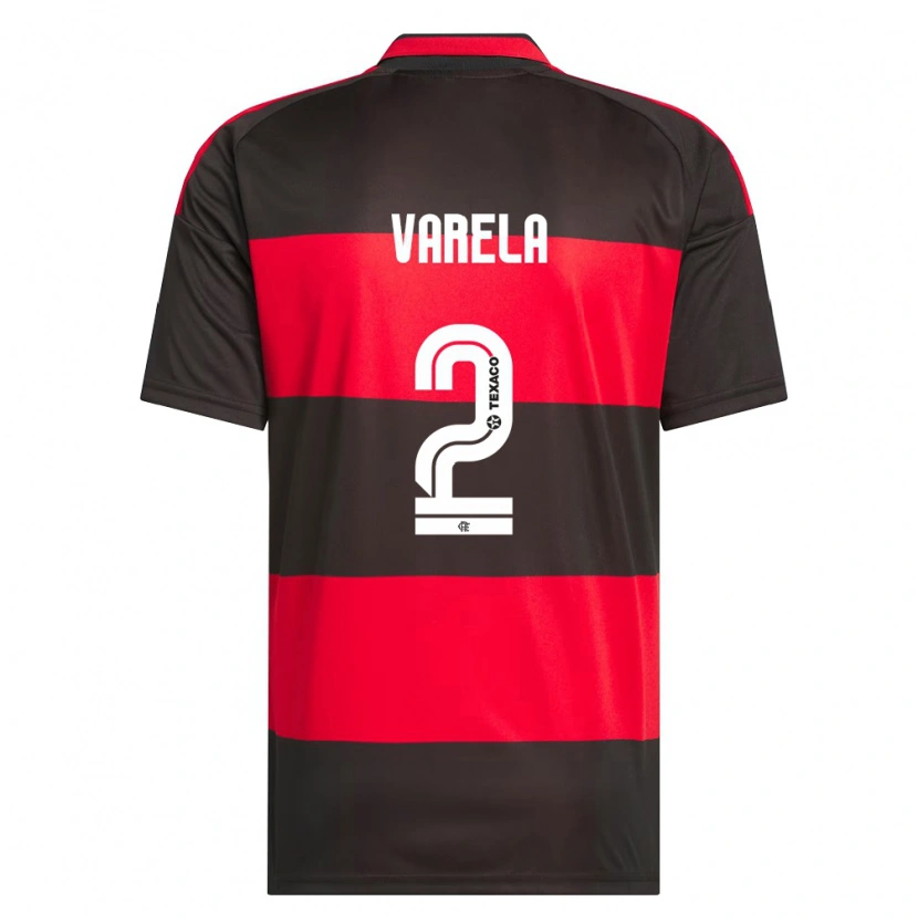 Danxen Kvinder Guillermo Varela #2 Rød Sort Hvid Hjemmebane Spillertrøjer 2026/27 Trøje T-Shirt