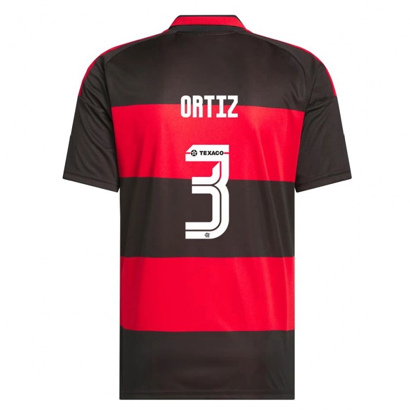 Danxen Kvinder Léo Ortiz #3 Rød Sort Hvid Hjemmebane Spillertrøjer 2026/27 Trøje T-Shirt