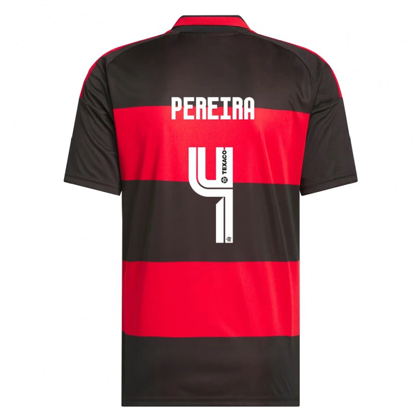 Danxen Kvinder Léo Pereira #4 Rød Sort Hvid Hjemmebane Spillertrøjer 2026/27 Trøje T-Shirt